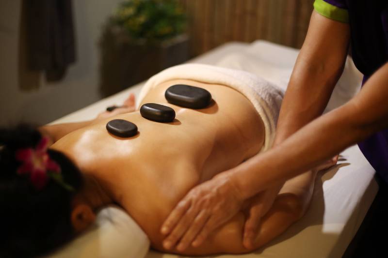 Hot stone therapy at Amla Massage & Spa